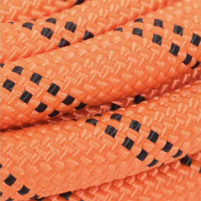 DURAFORCE 1/2"×220' 48 Strands Polyester Braided Arborist Rope For Tree Work Orange &Black