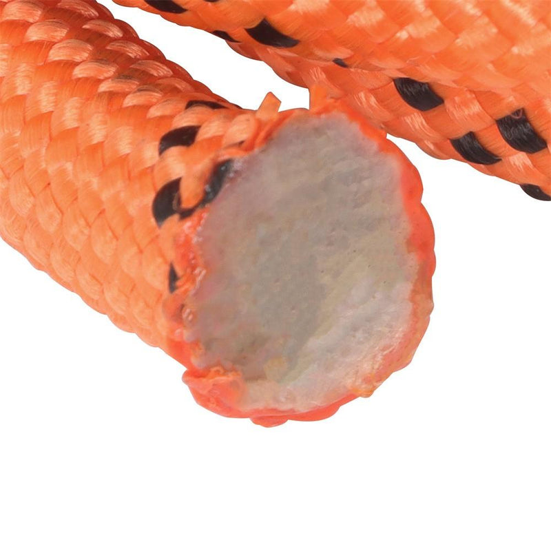 DURAFORCE 1/2"×220' 48 Strands Polyester Braided Arborist Rope For Tree Work Orange &Black