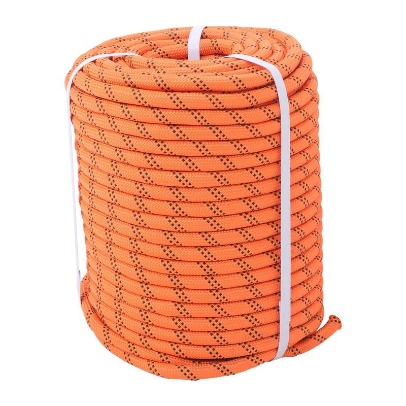 DURAFORCE 1/2"×220' 48 Strands Polyester Braided Arborist Rope For Tree Work Orange &Black