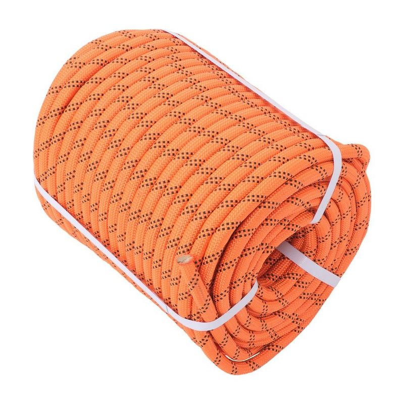 DURAFORCE 1/2"×220' 48 Strands Polyester Braided Arborist Rope For Tree Work Orange &Black