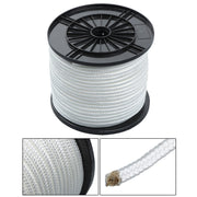 DURAFORCE 3/8 Inch Nylon Rope 250 Foot Spool 100% Nylon Solid Braid Rope Dyeable White