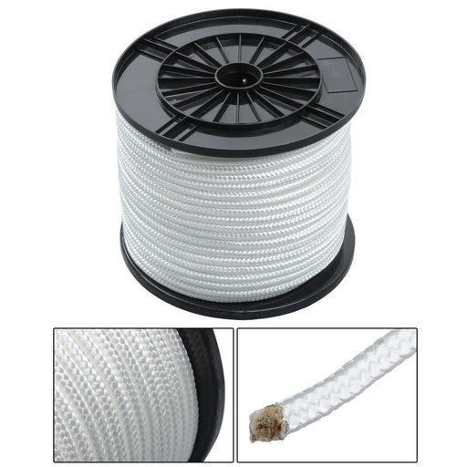 DURAFORCE 3/8 Inch Nylon Rope 250 Foot Spool 100% Nylon Solid Braid Rope Dyeable White