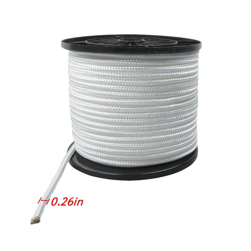 DURAFORCE 3/8 Inch Nylon Rope 250 Foot Spool 100% Nylon Solid Braid Rope Dyeable White