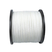 DURAFORCE 3/8 Inch Nylon Rope 250 Foot Spool 100% Nylon Solid Braid Rope Dyeable White