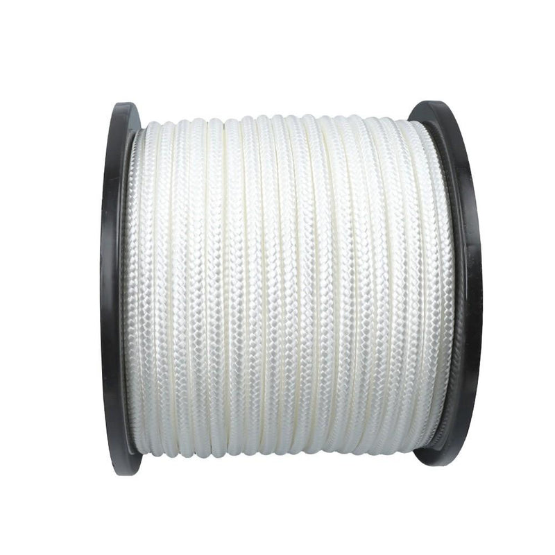 DURAFORCE 3/8 Inch Nylon Rope 250 Foot Spool 100% Nylon Solid Braid Rope Dyeable White