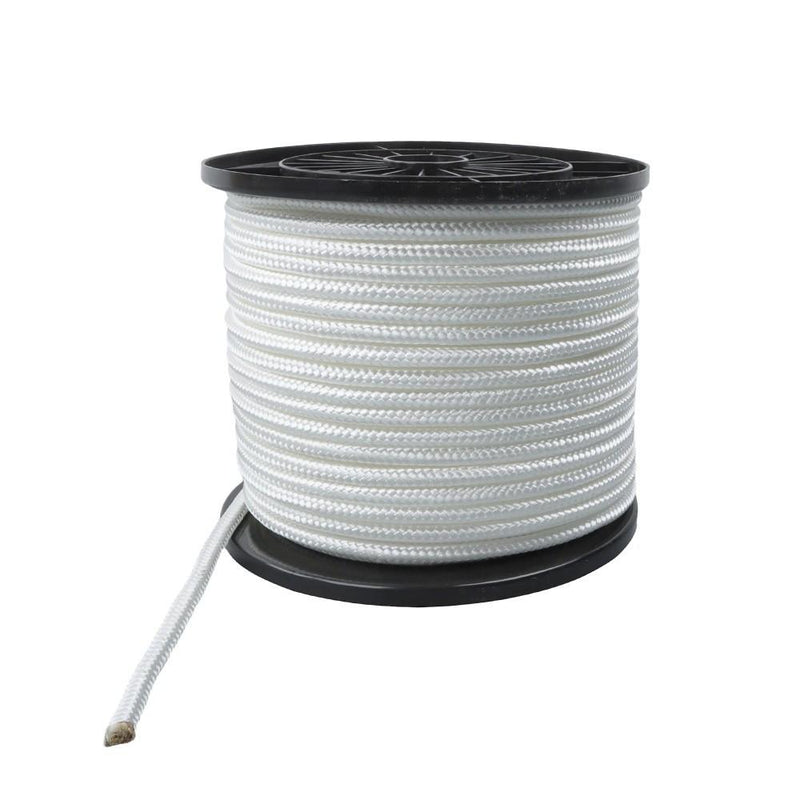 DURAFORCE 3/8 Inch Nylon Rope 250 Foot Spool 100% Nylon Solid Braid Rope Dyeable White
