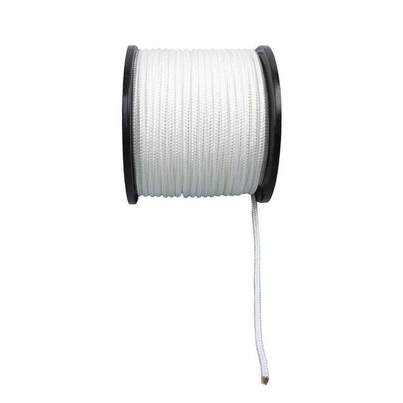 DURAFORCE 3/8 Inch Nylon Rope 250 Foot Spool 100% Nylon Solid Braid Rope Dyeable White