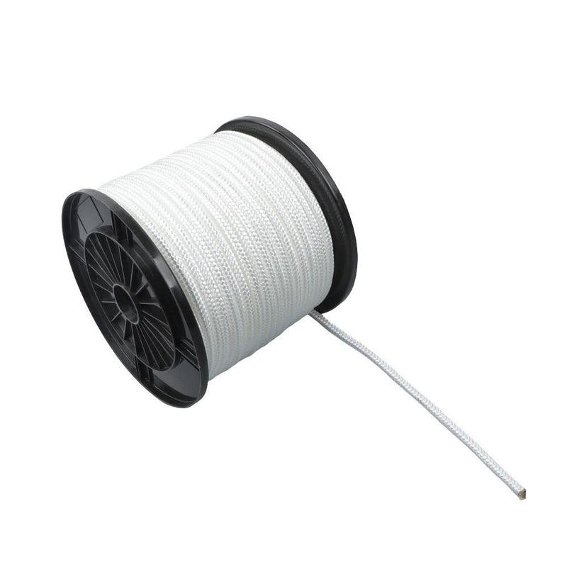 DURAFORCE 3/8 Inch Nylon Rope 250 Foot Spool 100% Nylon Solid Braid Rope Dyeable White