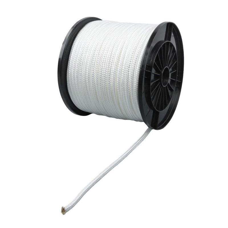 DURAFORCE 3/8 Inch Nylon Rope 250 Foot Spool 100% Nylon Solid Braid Rope Dyeable White