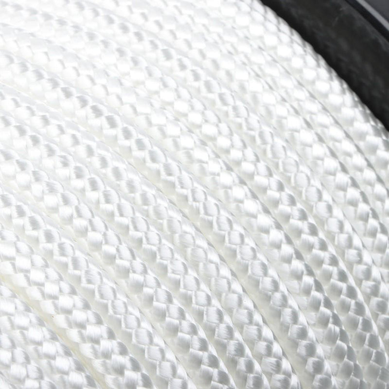 DURAFORCE 3/8 Inch Nylon Rope 250 Foot Spool 100% Nylon Solid Braid Rope Dyeable White