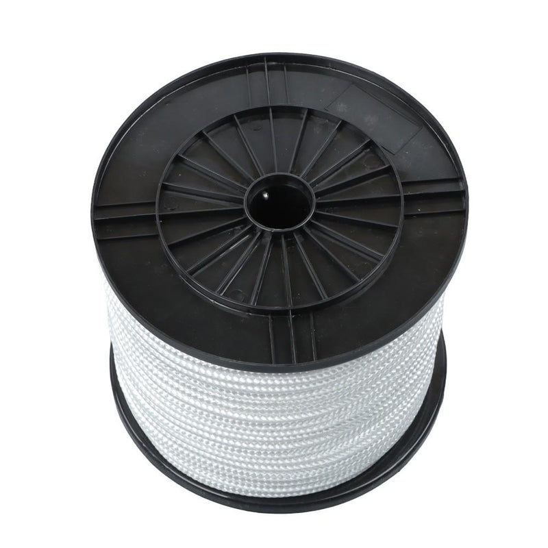 DURAFORCE 3/8 Inch Nylon Rope 250 Foot Spool 100% Nylon Solid Braid Rope Dyeable White