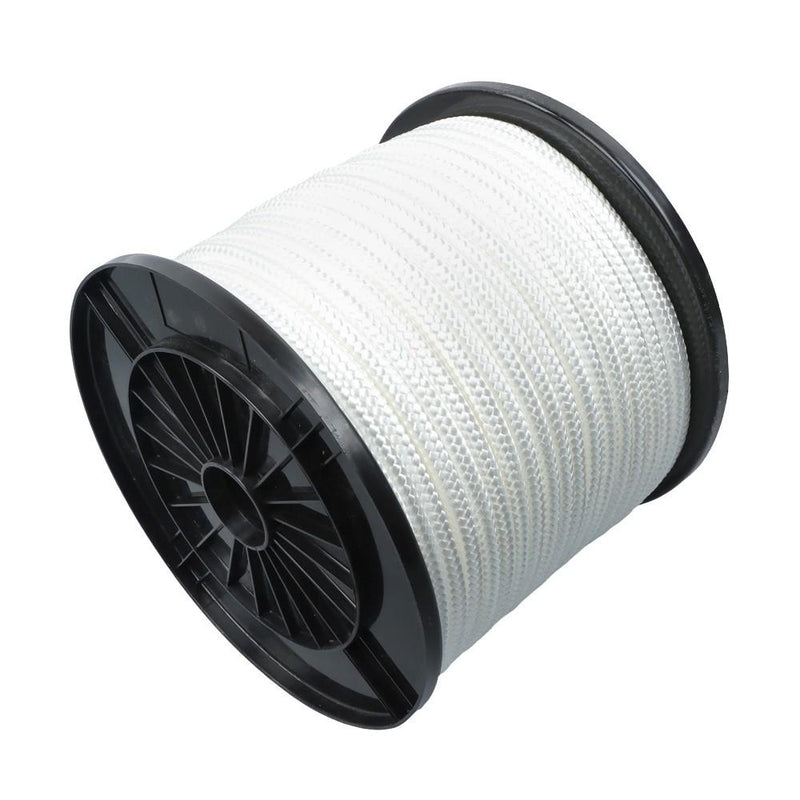 DURAFORCE 3/8 Inch Nylon Rope 250 Foot Spool 100% Nylon Solid Braid Rope Dyeable White