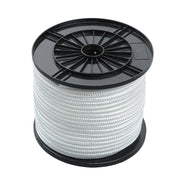 DURAFORCE 3/8 Inch Nylon Rope 250 Foot Spool 100% Nylon Solid Braid Rope Dyeable White