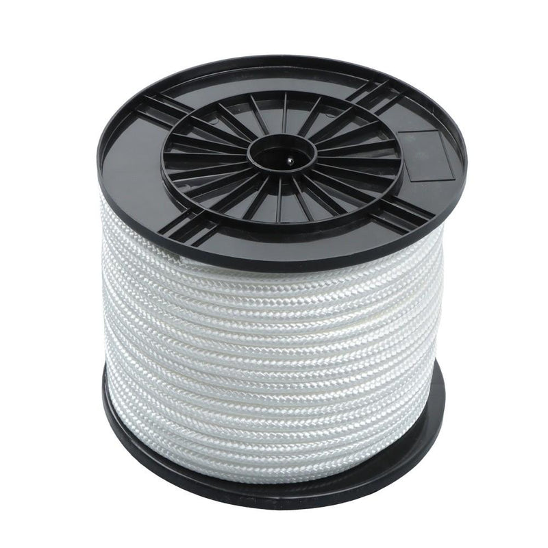 DURAFORCE 3/8 Inch Nylon Rope 250 Foot Spool 100% Nylon Solid Braid Rope Dyeable White