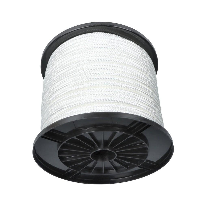 DURAFORCE 3/8 Inch Nylon Rope 250 Foot Spool 100% Nylon Solid Braid Rope Dyeable White