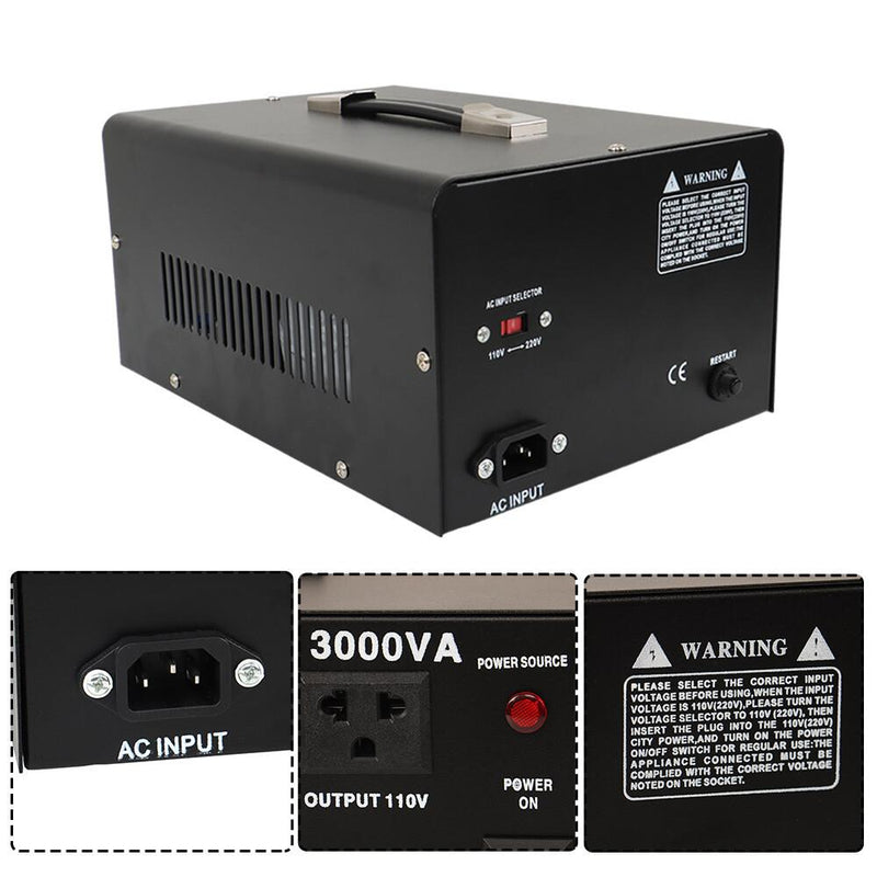 DURAFORCE 3000W Converter Voltage Transformer Step Up/Down 110-120V to 220-240V New