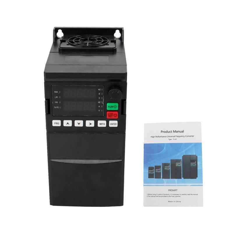 DURAFORCE Variable Frequency Drive VFD 1 to 3 Phase 1.5kW 2HP 220V Input AC 7A