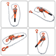 DURAFORCE 1-1/2 Ton 3300lbs Industrial Manual Hoist 10 FT Come Along & 360° Rotation Hook