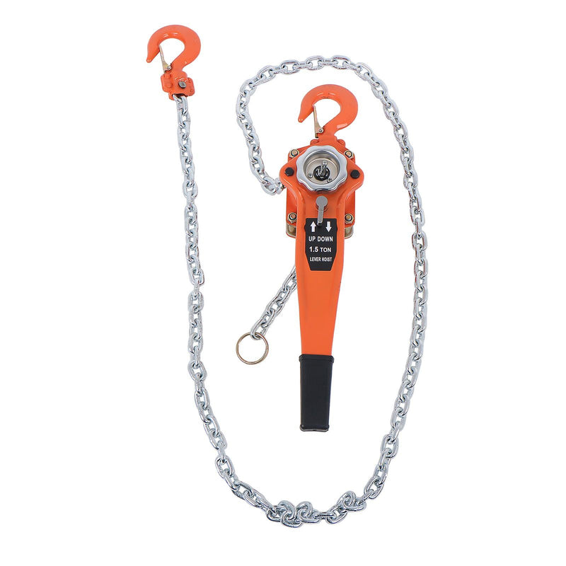 DURAFORCE 1-1/2 Ton 3300lbs Industrial Manual Hoist 10 FT Come Along & 360° Rotation Hook