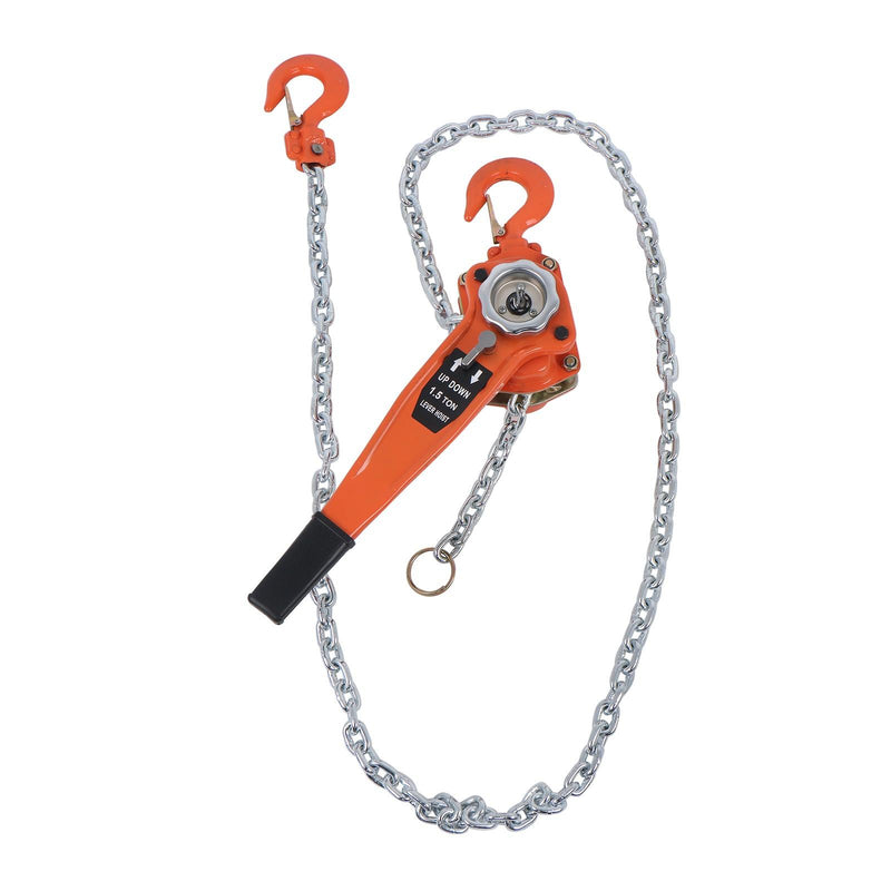 DURAFORCE 1-1/2 Ton 3300lbs Industrial Manual Hoist 10 FT Come Along & 360° Rotation Hook