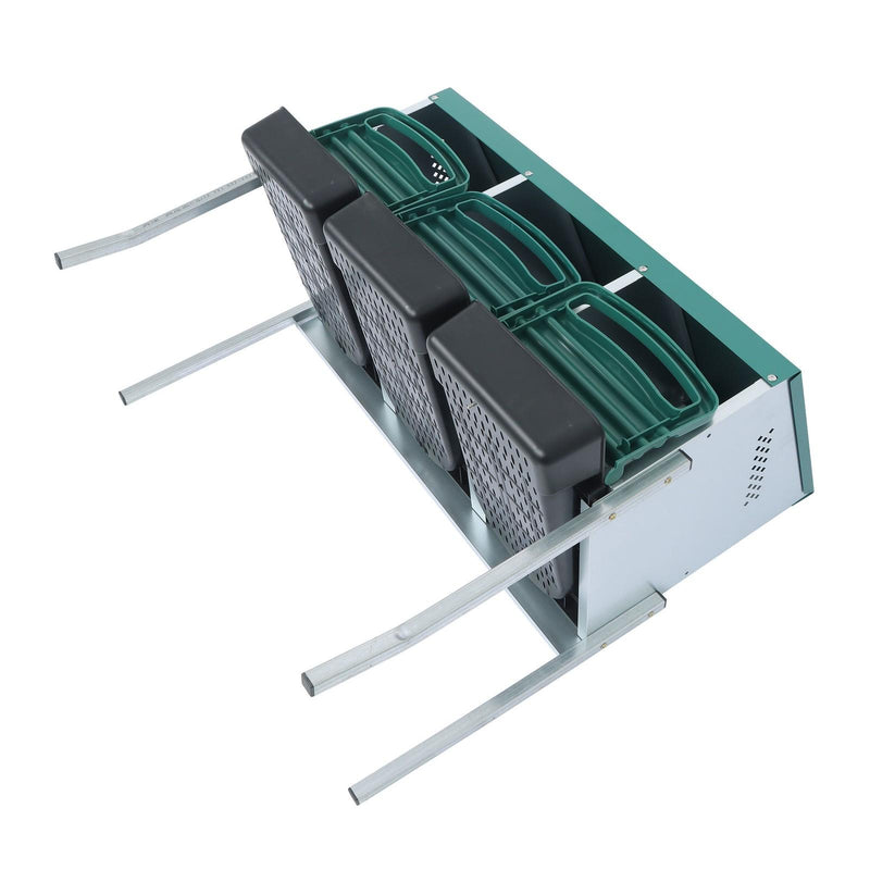 DURAFORCE Green For Chicken Nest Box Chicken Nesting Box With Metal Legs Roll Away 3 Hole