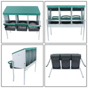 DURAFORCE Green For Chicken Nest Box Chicken Nesting Box With Metal Legs Roll Away 3 Hole