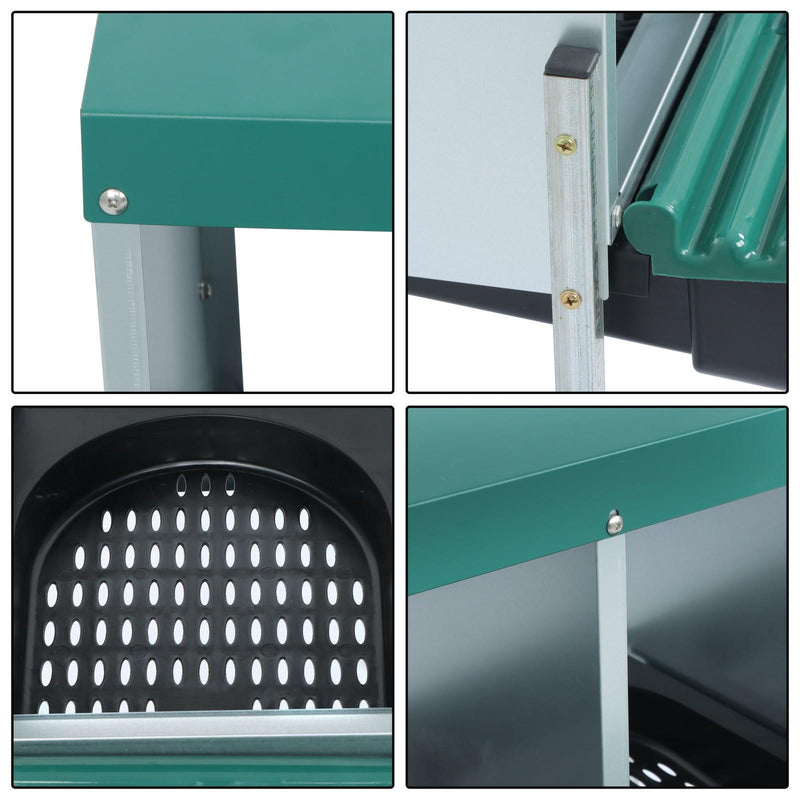 DURAFORCE Green For Chicken Nest Box Chicken Nesting Box With Metal Legs Roll Away 3 Hole
