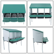 DURAFORCE Green For Chicken Nest Box Chicken Nesting Box With Metal Legs Roll Away 3 Hole