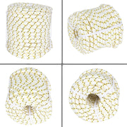 DURAFORCE 3/4" × 150' Arborist Tree Rope 24 Strand Braided Rope (White,Yellow,Black) 44KN