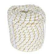 DURAFORCE 3/4" × 150' Arborist Tree Rope 24 Strand Braided Rope (White,Yellow,Black) 44KN