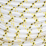 DURAFORCE 3/4" × 150' Arborist Tree Rope 24 Strand Braided Rope (White,Yellow,Black) 44KN