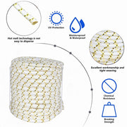 DURAFORCE 3/4" × 150' Arborist Tree Rope 24 Strand Braided Rope (White,Yellow,Black) 44KN