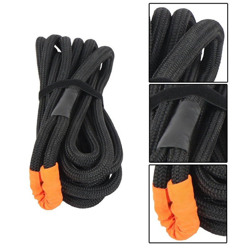 DURAFORCE 1"×30‘ Kinetic Recovery Tow Rope (34000lbs) Heavy Duty Energy Rope W/ 2 Shackles