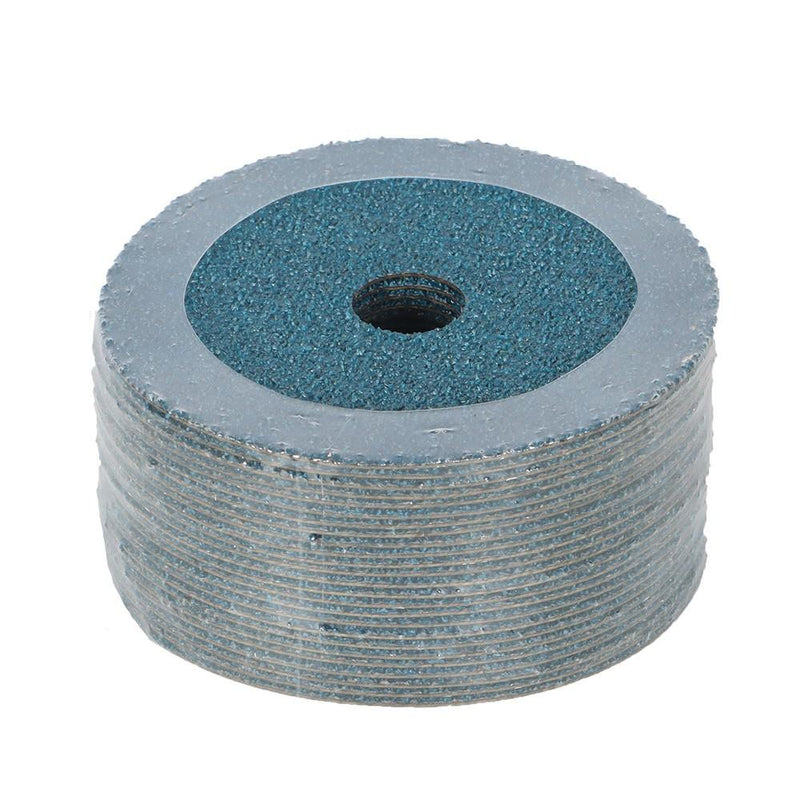 DURAFORCE 100 Pcs Blue 4.5" × 7/8" Zirconia Resin Fiber Grinding & Sanding Disc 36 Grit