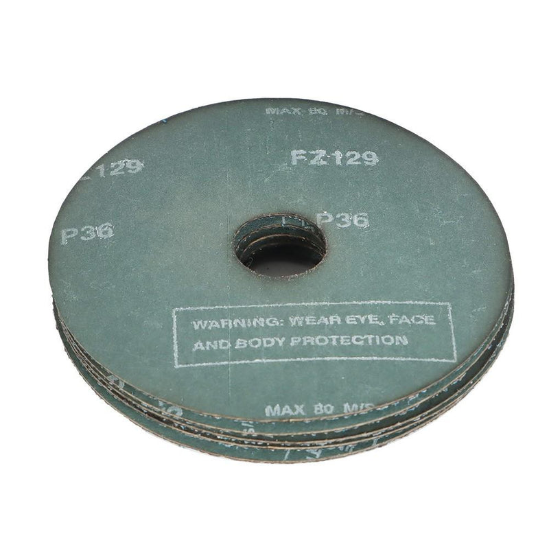 DURAFORCE 100 Pcs Blue 4.5" × 7/8" Zirconia Resin Fiber Grinding & Sanding Disc 36 Grit