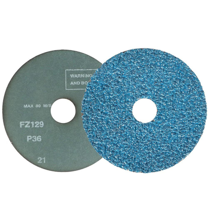 DURAFORCE 100 Pcs Blue 4.5" × 7/8" Zirconia Resin Fiber Grinding & Sanding Disc 36 Grit