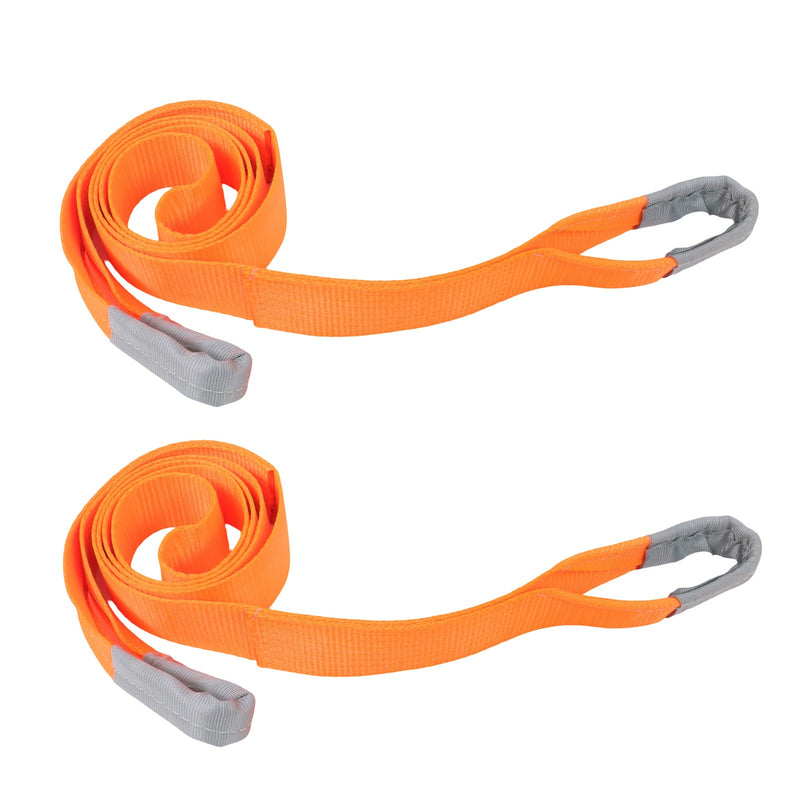 DURAFORCE 2 Pack 25000 Pound Capacity 3" x 10 Ft Polyester Lifting Sling Straps - Orange
