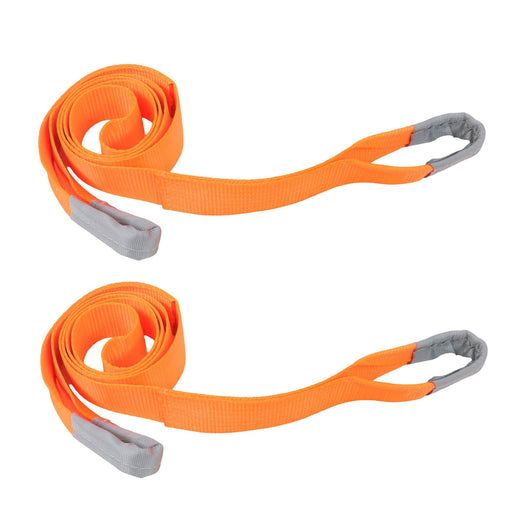 DURAFORCE 2 Pack 25000 Pound Capacity 3" x 10 Ft Polyester Lifting Sling Straps - Orange