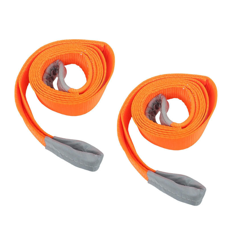 DURAFORCE 2 Pack 25000 Pound Capacity 3" x 10 Ft Polyester Lifting Sling Straps - Orange