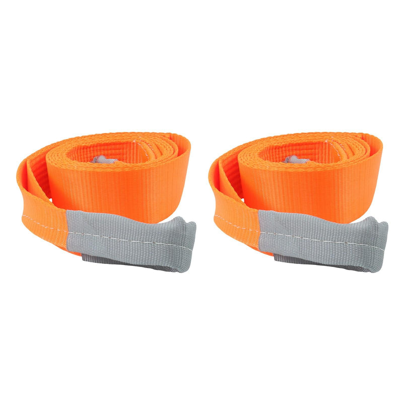 DURAFORCE 2 Pack 25000 Pound Capacity 3" x 10 Ft Polyester Lifting Sling Straps - Orange