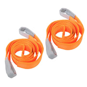 DURAFORCE 2 Pack 25000 Pound Capacity 3" x 10 Ft Polyester Lifting Sling Straps - Orange