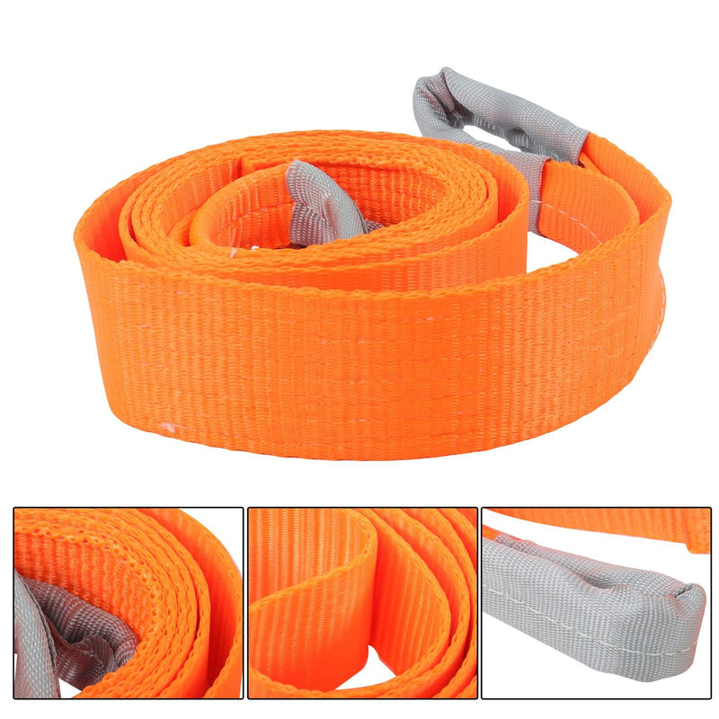 DURAFORCE 2 Pack 25000 Pound Capacity 3" x 10 Ft Polyester Lifting Sling Straps - Orange