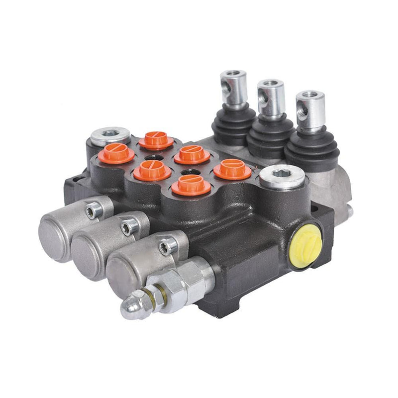 DURAFORCE Hydraulic Control 3 Spool Valve Double Acting 13 GPM 3600 PSI SAE Ports