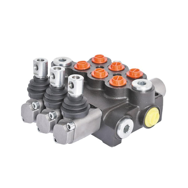 DURAFORCE Hydraulic Control 3 Spool Valve Double Acting 13 GPM 3600 PSI SAE Ports