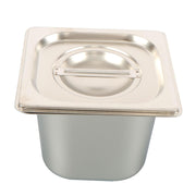 DURAFORCE 6 Pack Stainless Steam Hotel Pans 1/6 Size 6 Inch Deep With Lids