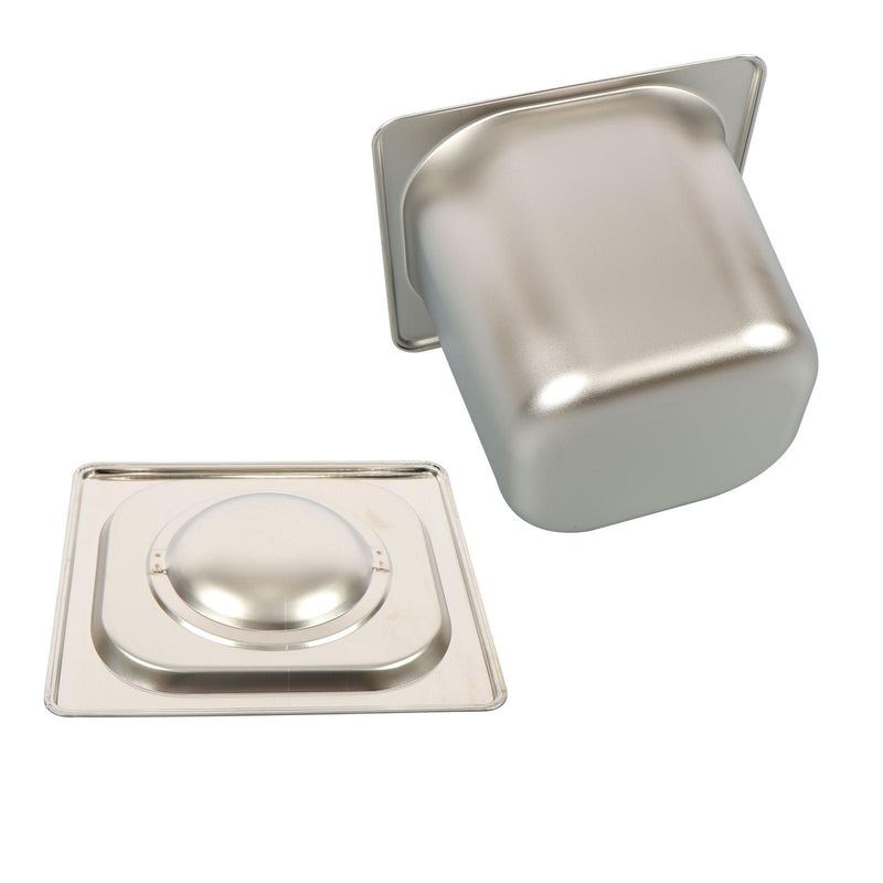 DURAFORCE 6 Pack Stainless Steam Hotel Pans 1/6 Size 6 Inch Deep With Lids