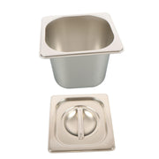 DURAFORCE 6 Pack Stainless Steam Hotel Pans 1/6 Size 6 Inch Deep With Lids