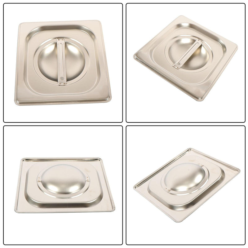 DURAFORCE 6 Pack Stainless Steam Hotel Pans 1/6 Size 6 Inch Deep With Lids