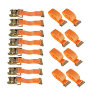 DURAFORCE 8 Pack E-Track Ratchet Straps 2 "x 20' 4000 lb Orange Heavy Duty Tie Downs USA