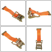 DURAFORCE 8 Pack E-Track Ratchet Straps 2 "x 20' 4000 lb Orange Heavy Duty Tie Downs USA